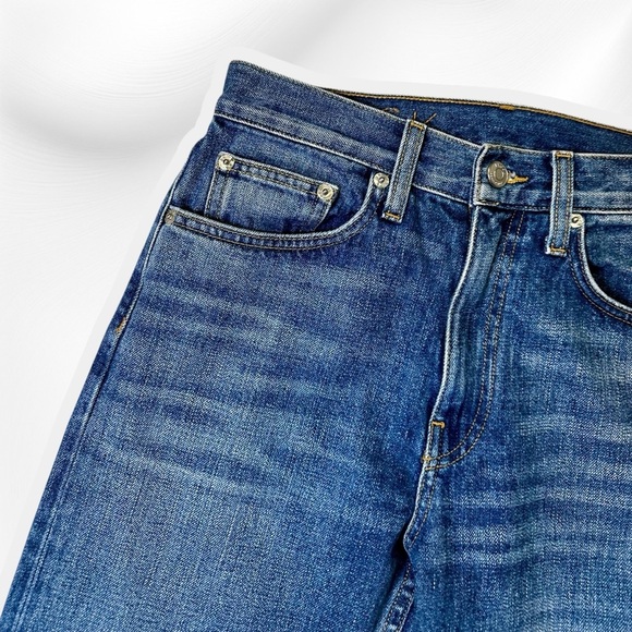 Brock Collection Medium Wash Blue Cotton Cropped Length Straight Leg Jeans Sz 2 - Picture 4 of 15